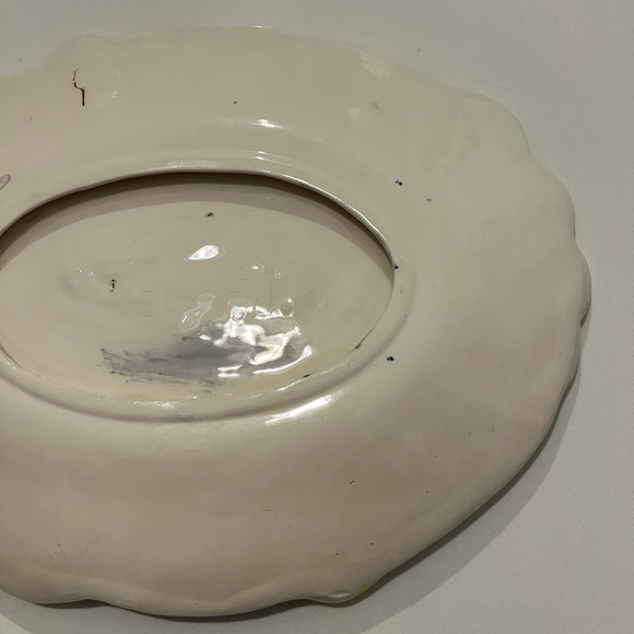 Vintage Multicolor Ceramic Sculpted Seafood Oval Platter 14" X 11" Lobster Crab - Picture 6 of 7